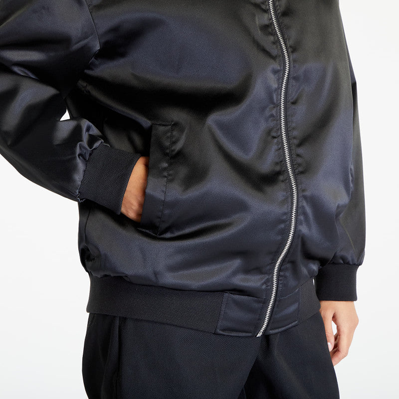 Urban Classics Ladies Oversized Satin Bomber Jacket Black