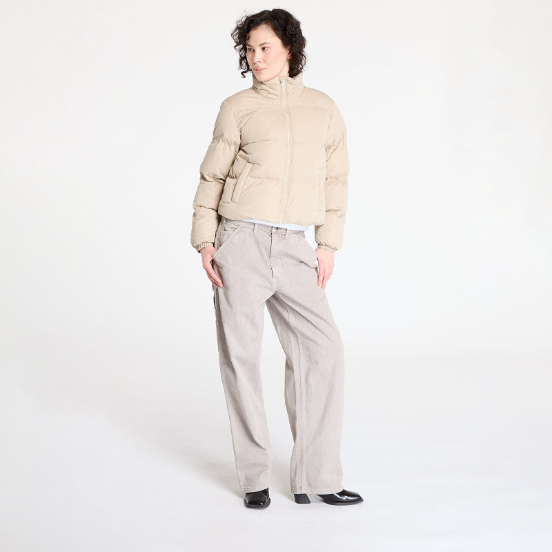 Urban Classics Ladies Short Peached Puffer Jacket Wet Sand