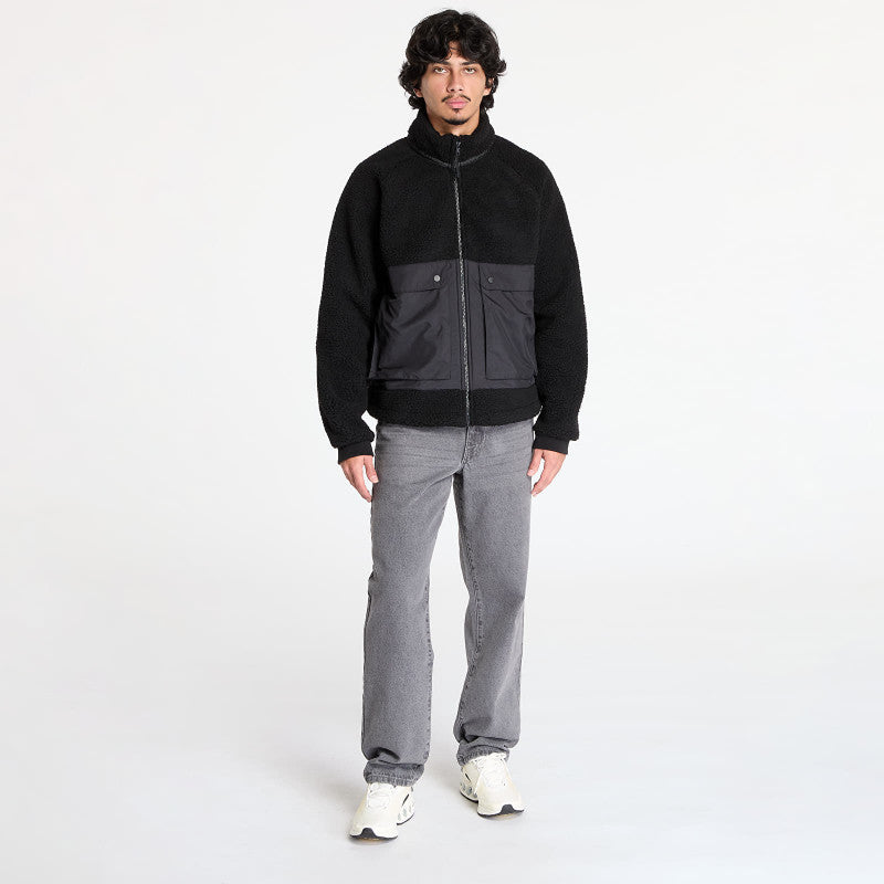 Urban Classics Short Raglan Sherpa Jacket Black