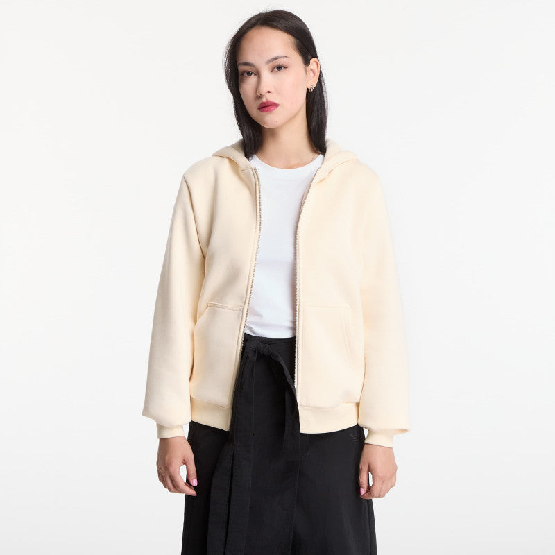 Urban Classics Fluffy Zip Hoody White Sand