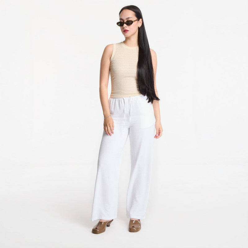 Urban Classics Structured Wideleg Pants White