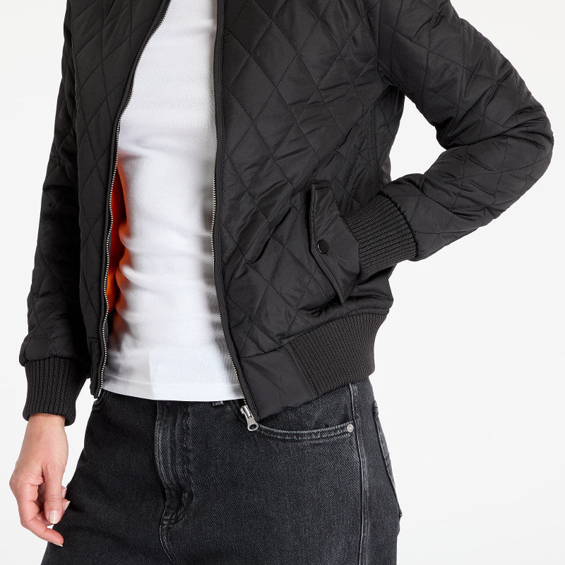 Urban Classics Ladies Diamond Quilt Nylon Jacket Black