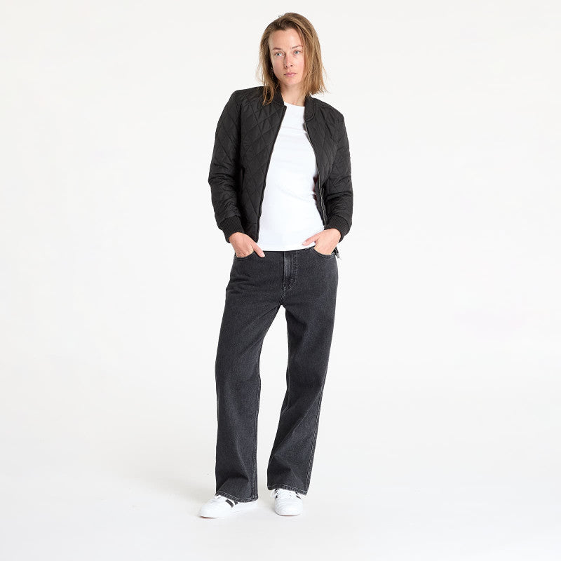 Urban Classics Ladies Diamond Quilt Nylon Jacket Black