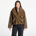 Urban Classics Ladies Short Faux Fur Jacket Brown/ Black