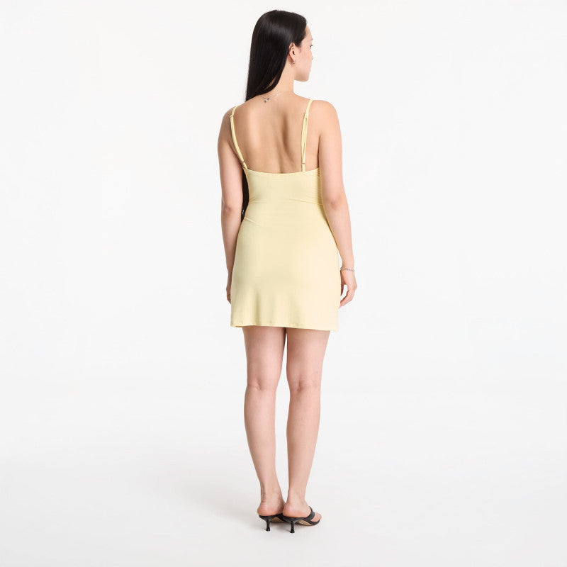 Sukienka Urban Classics Mini Waterfall Neckline Dress Pale Yellow