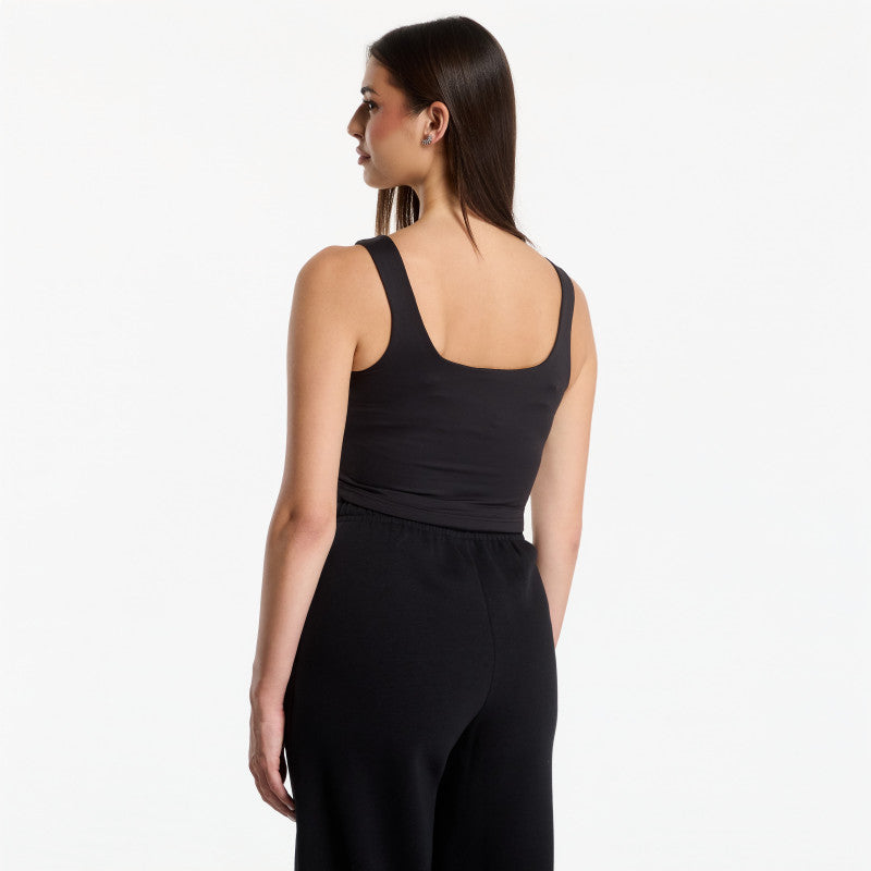 Urban Classics Ladies Cropped Polyamide Top Black