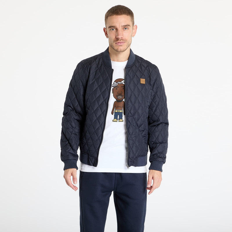 Urban Classics Diamond Quilt Nylon Jacket Navy