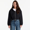 Urban Classics Fluffy Cropped Zip Hoodie Black