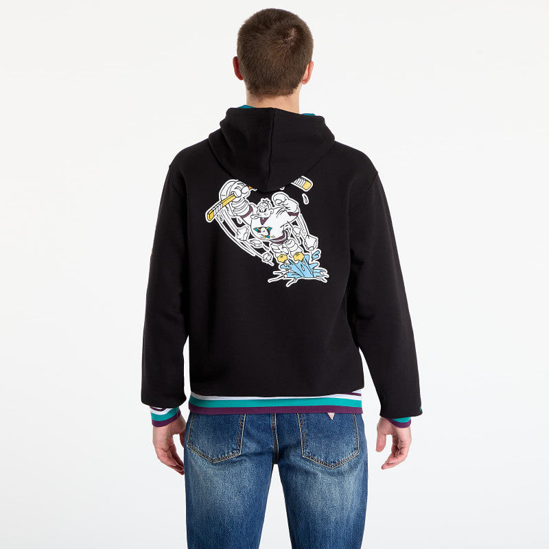 Mitchell & Ness NHL Playmaker Fleece Hoodie Vintage Logo Ducks Black