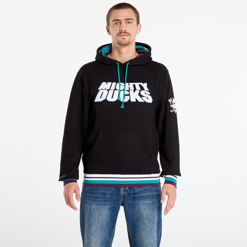 Mitchell & Ness NHL Playmaker Fleece Hoodie Vintage Logo Ducks Black