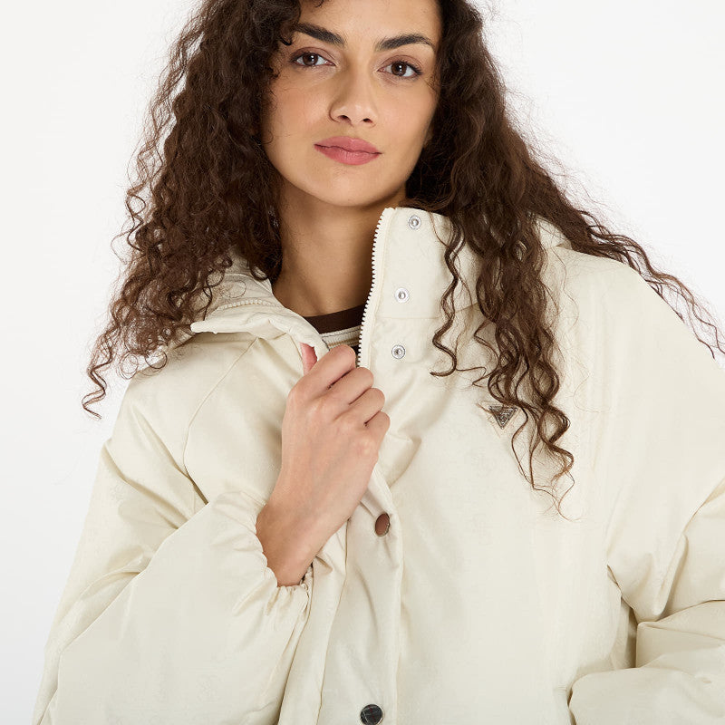 GUESS 4G Boxy Puffer Jacket Cream