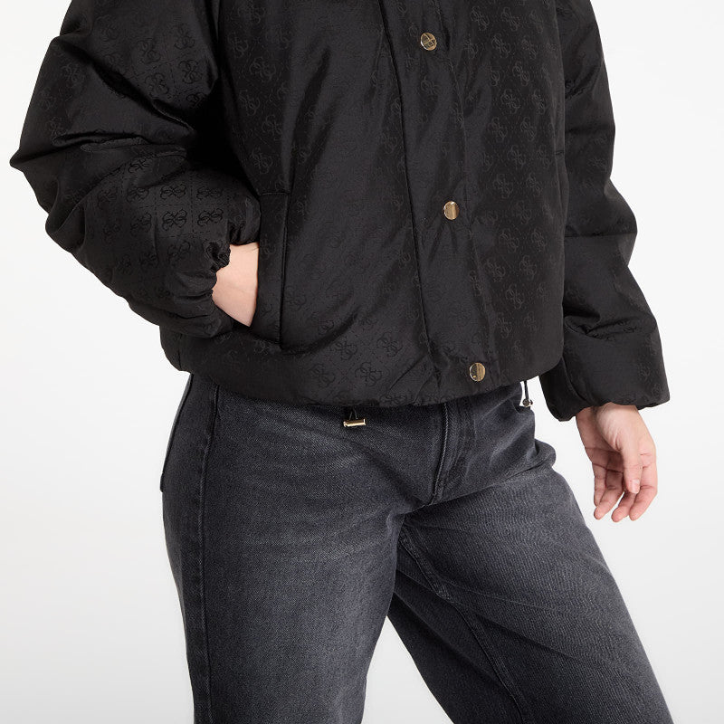 GUESS 4G Boxy Puffer Jacket Jacquard Jblk Mon