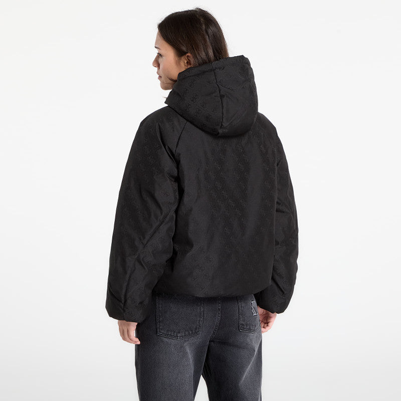 GUESS 4G Boxy Puffer Jacket Jacquard Jblk Mon