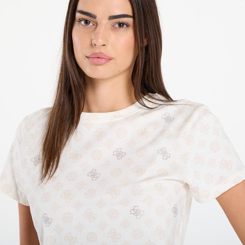 GUESS Gloria Peony Ss T-Shirt Beige