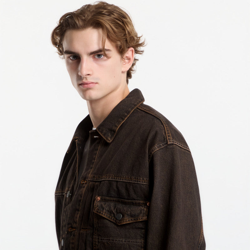 Vans Check 5 Denim Trucker Jacket Black/ Vintage Cocoa