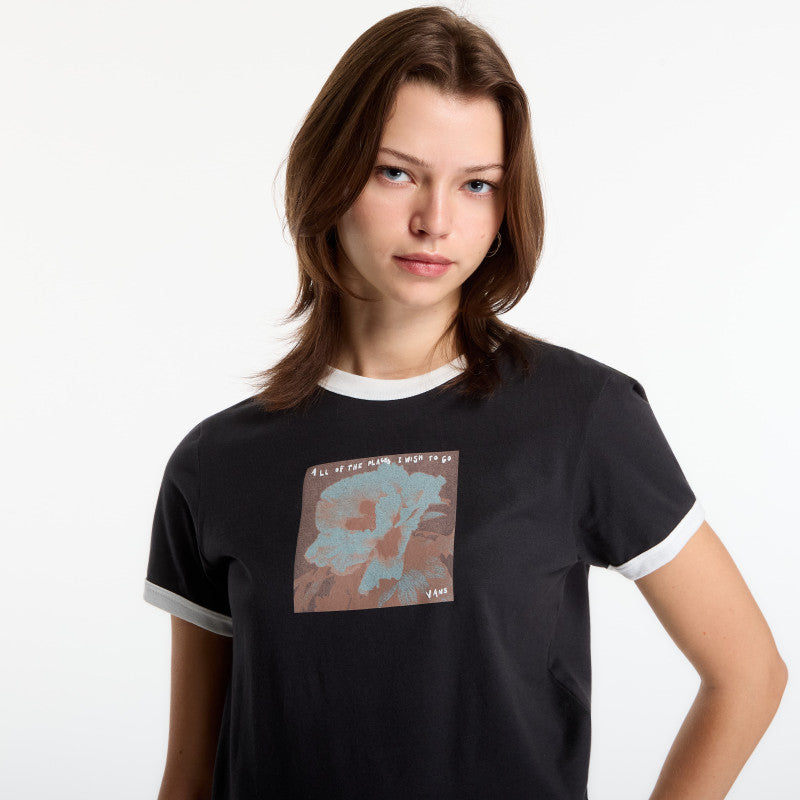 Vans Places I Wish To Go Ringer SS Tee Black