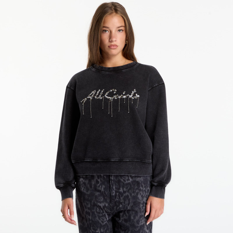 AllSaints Chains Pippa Sweat Washed Black