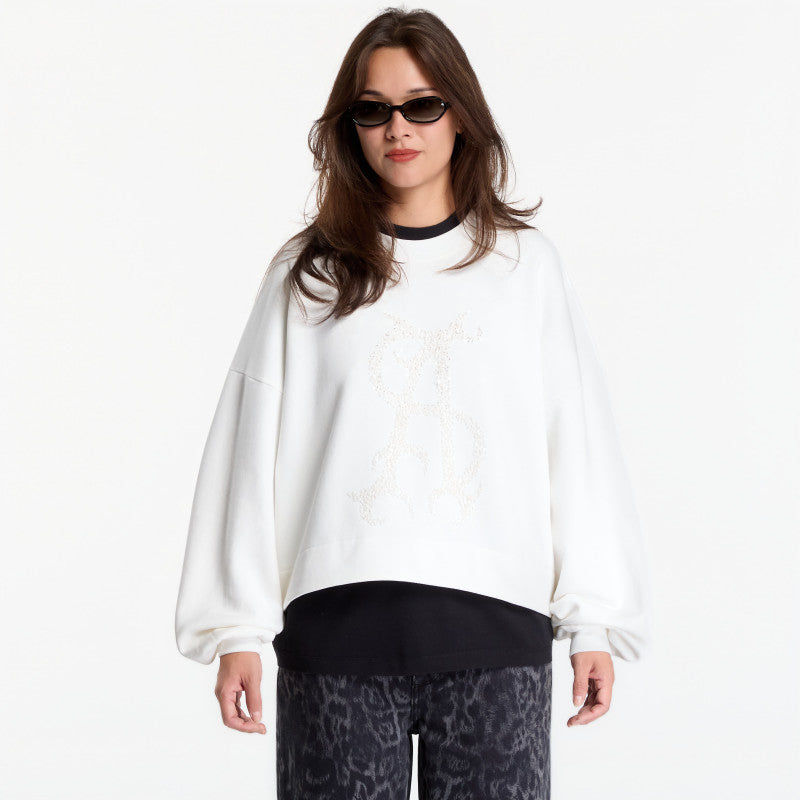 AllSaints Reflex Lila Sweat Optic White
