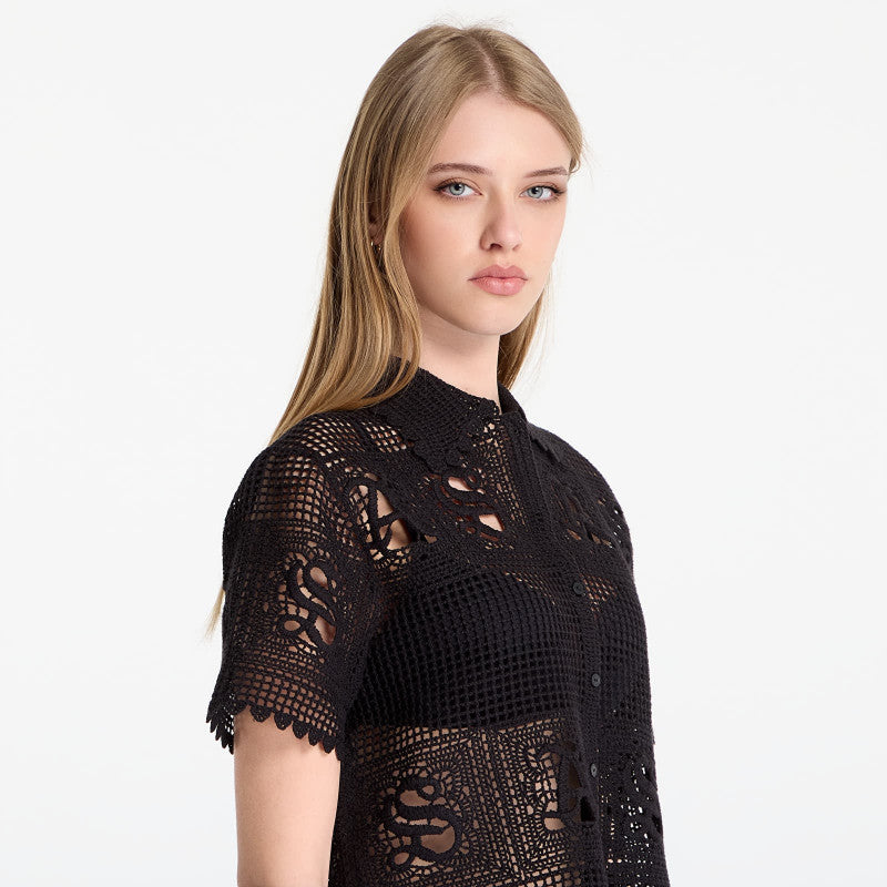 AllSaints Kyra Polo Tee Black