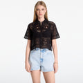 AllSaints Kyra Polo Tee Black