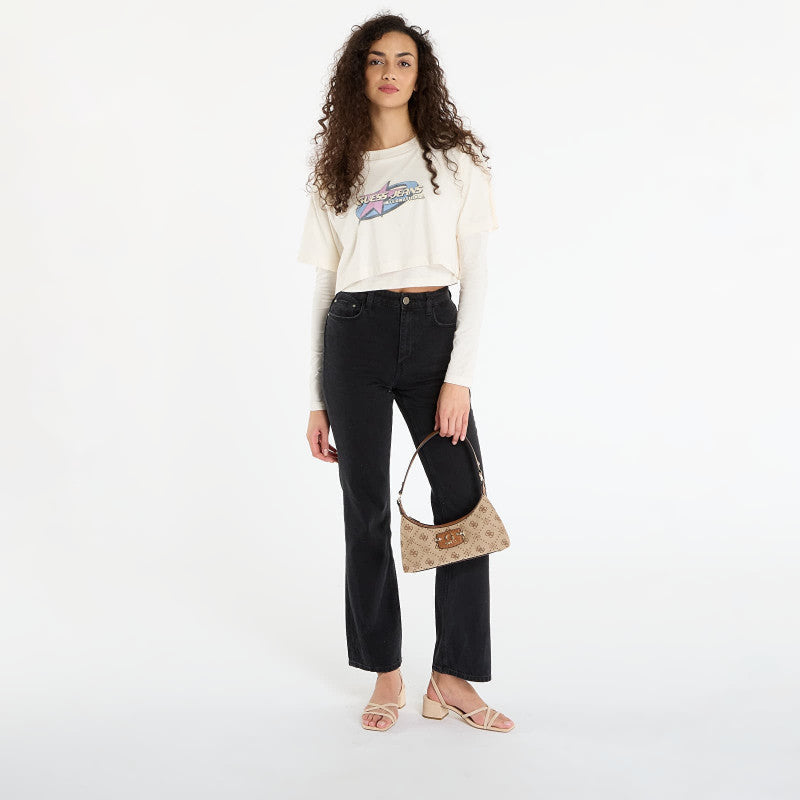 Guess Jeans Sl Cn Boxy 2Fer S Cream