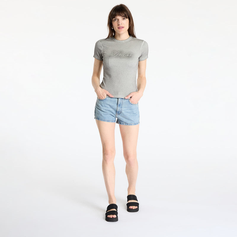 GUESS Originals Eco Ribbed Spray Top Jet Black Multi