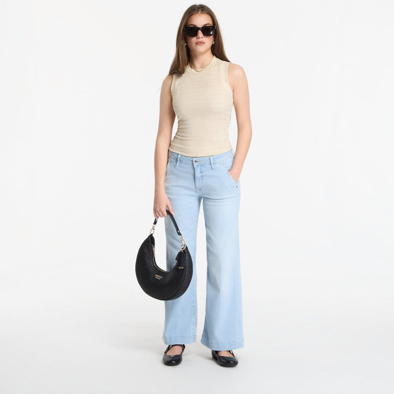 Jeansy GUESS Zoya Wide Leg Crop Jeans Colonial Light
