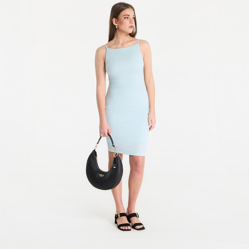 Sukienka Guess Jeans Sl Francine Smock Hotfix Dress Misty Teal Multi