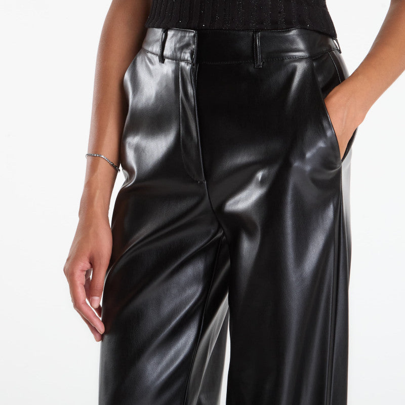 GUESS Zanita Perefct Pants Pu Jet Black