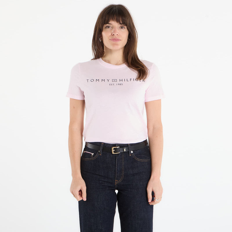 Tommy Hilfiger Reg Corp Logo C-Nk Ss Light Pink
