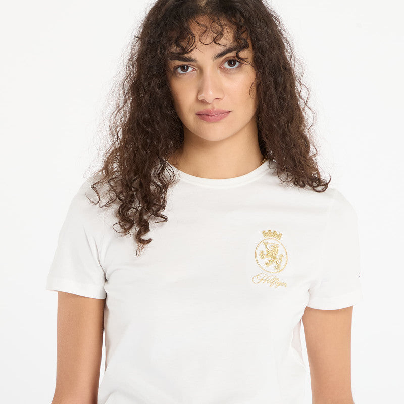 Tommy Hilfiger Gold Crest Reg Ss Tee White