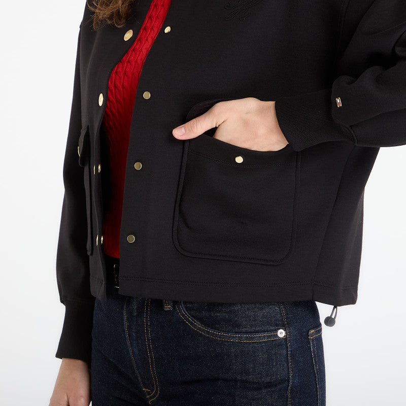 Tommy Hilfiger Gold Button Bomber Black