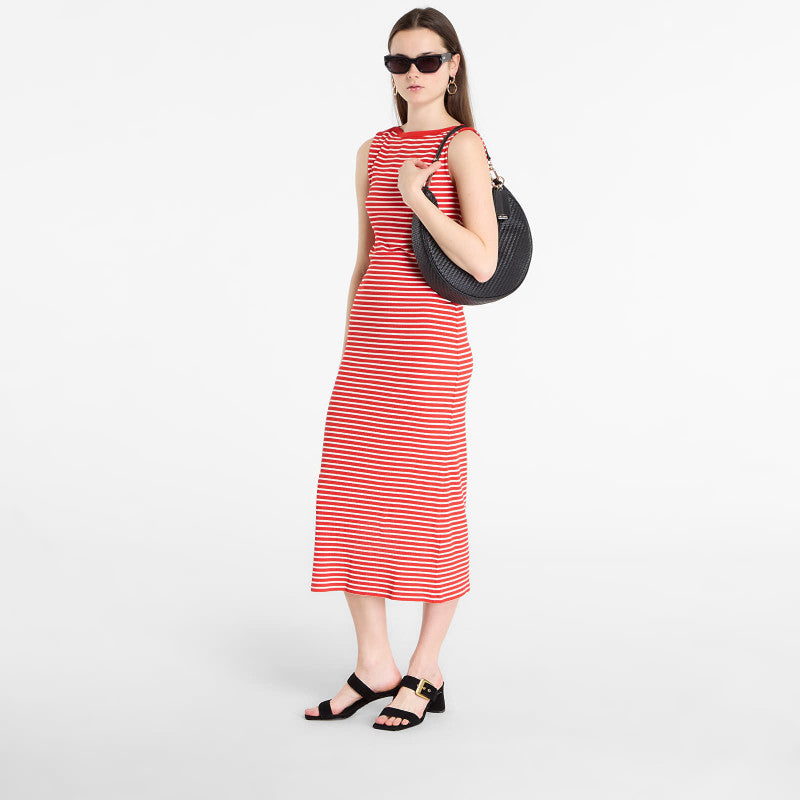 Sukienka Tommy Hilfiger 5X2 Slim Slash-Nk Dress Breton Stripe Fireworks/ Calico