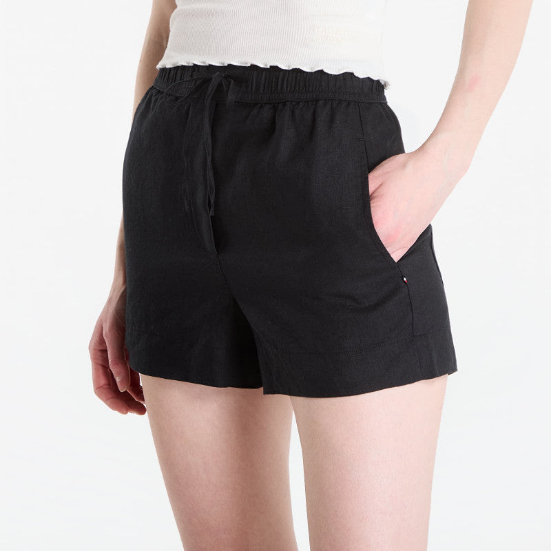Tommy Hilfiger Ess Linen Pull On Short Black