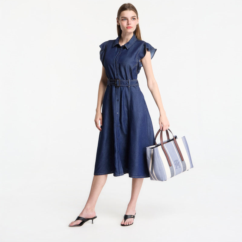 Sukienka Tommy Hilfiger Volant F&F Midi Dress Leny Ss Leny