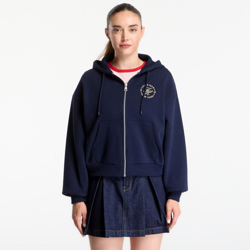 Tommy Hilfiger Roundal Zip-Up Hoodie Dark Night Navy