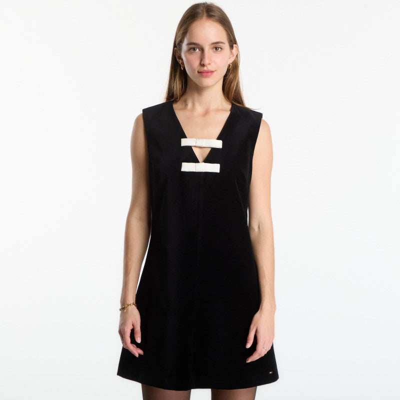 Sukienka Tommy Hilfiger Velvet Bow Dress Sleeveless Black